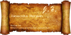 Janecska Herman névjegykártya